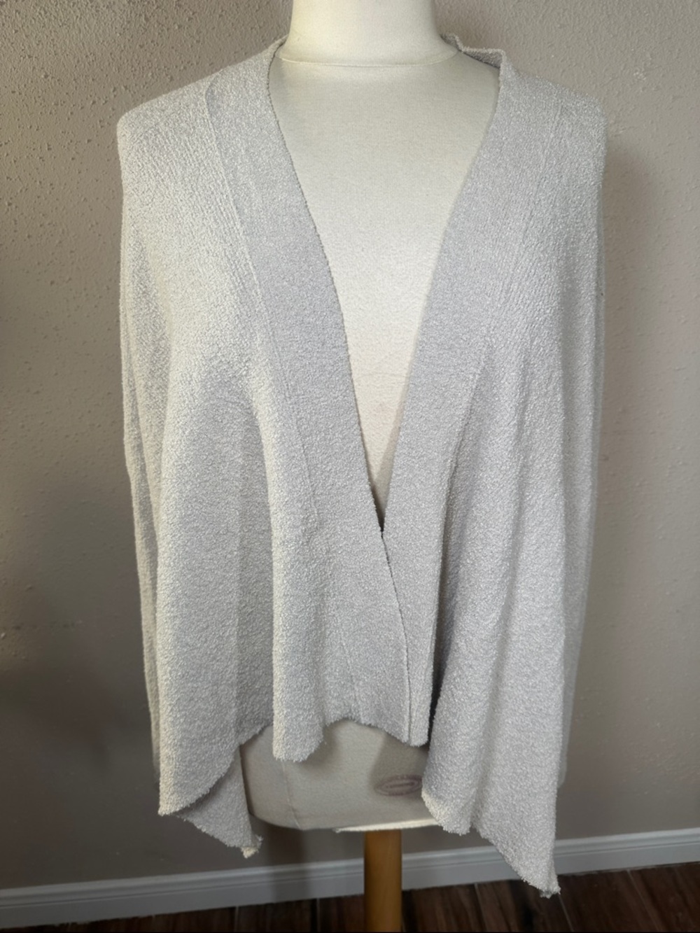Brochu Walker Textured Open-Front Cardigan Beige Cream Women’s Size Medium